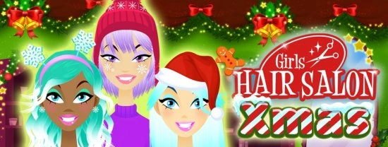 Girls Hair Salon Xmas - взломанная версия с открытыми возможностями